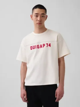 Ouigap Ağır Kumaşlı Kısa Logo Tişört