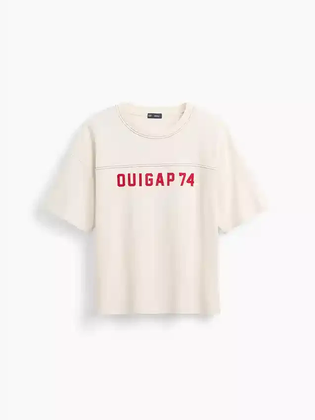Ouigap Ağır Kumaşlı Kısa Logo Tişört
