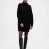Oversize Balıkçı Yaka Mini Kazak Elbise