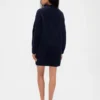 Oversize Balıkçı Yaka Mini Kazak Elbise
