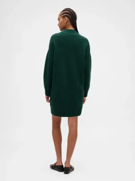 Oversize Balıkçı Yaka Mini Kazak Elbise