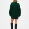 Oversize Balıkçı Yaka Mini Kazak Elbise