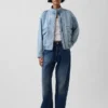 Oversized Denim Bomber Ceket