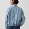 Oversized Denim Bomber Ceket