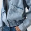 Oversized Denim Bomber Ceket