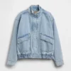 Oversized Denim Bomber Ceket