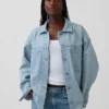 Oversized Denim Gömlek Ceket