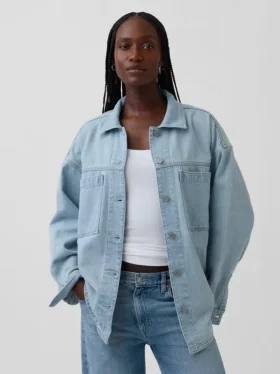 Oversized Denim Gömlek Ceket