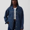 Oversized Denim Gömlek Ceket