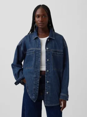 Oversized Denim Gömlek Ceket