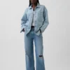 Oversized Denim Gömlek Ceket