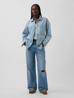 Oversized Denim Gömlek Ceket