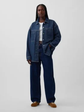Oversized Denim Gömlek Ceket