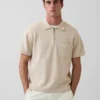 Oversized Çeyrek Fermuarlı Cepli Polo Tişört Kazak