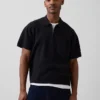 Oversized Çeyrek Fermuarlı Cepli Polo Tişört Kazak