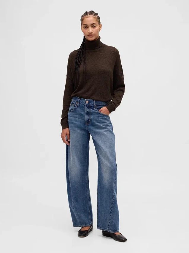 Oversized Pointelle Balıkçı Yaka