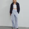 Oversized Örgü Süslemeli Bomber Ceket