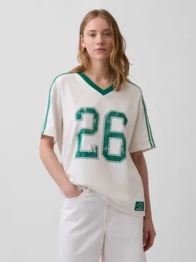 Oversized Varsity Logo Tişört