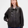 Oversized Vegan Deri Ceket