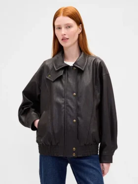 Oversized Vegan Deri Ceket