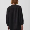 Pamuklu Gazlı Bez Oversized Yakasız Gömlek