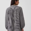 Pamuklu Gazlı Bez Oversized Yakasız Gömlek