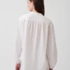 Pamuklu Gazlı Bez Oversized Yakasız Gömlek