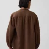Pamuklu Gazlı Bez Oversized Yakasız Gömlek