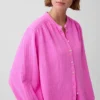 Pamuklu Gazlı Bez Oversized Yakasız Gömlek
