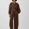 Pamuklu Gazlı Bez Oversized Yakasız Gömlek