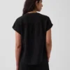 Pamuklu Gazlı Bez Oversized Yırtmaçlı Yaka Üst Giyim