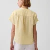 Pamuklu Gazlı Bez Oversized Yırtmaçlı Yaka Üst Giyim
