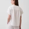 Pamuklu Gazlı Bez Oversized Yırtmaçlı Yaka Üst Giyim