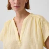 Pamuklu Gazlı Bez Oversized Yırtmaçlı Yaka Üst Giyim