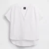 Pamuklu Gazlı Bez Oversized Yırtmaçlı Yaka Üst Giyim