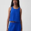 Pamuklu Gazlı Bez Racer Şekilli Tank Top