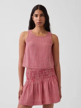 Pamuklu Gazlı Bez Racer Şekilli Tank Top