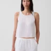 Pamuklu Gazlı Bez Racer Şekilli Tank Top