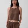 Pamuklu Gazlı Bez Racer Şekilli Tank Top