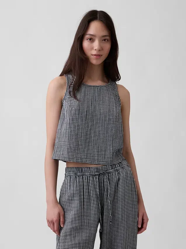 Pamuklu Gazlı Bez Racer Şekilli Tank Top