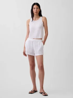 Pamuklu Gazlı Bez Racer Şekilli Tank Top