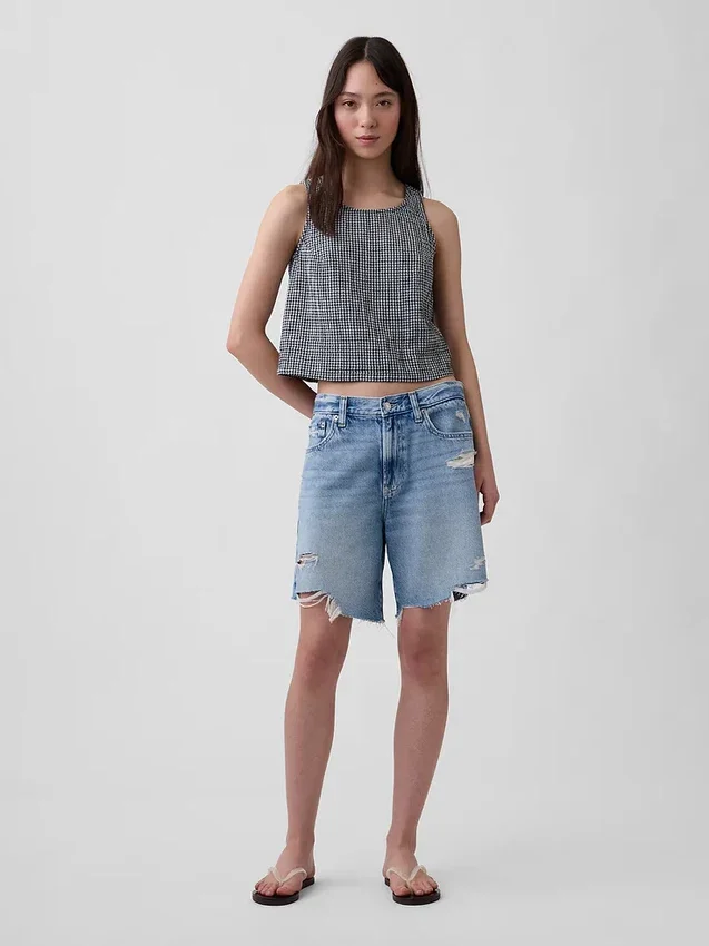 Pamuklu Gazlı Bez Racer Şekilli Tank Top