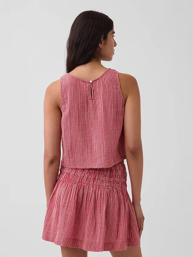 Pamuklu Gazlı Bez Racer Şekilli Tank Top