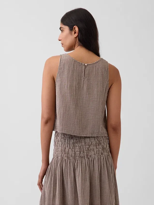 Pamuklu Gazlı Bez Racer Şekilli Tank Top