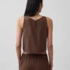 Pamuklu Gazlı Bez Racer Şekilli Tank Top