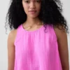 Pamuklu Gazlı Bez Racer Şekilli Tank Top