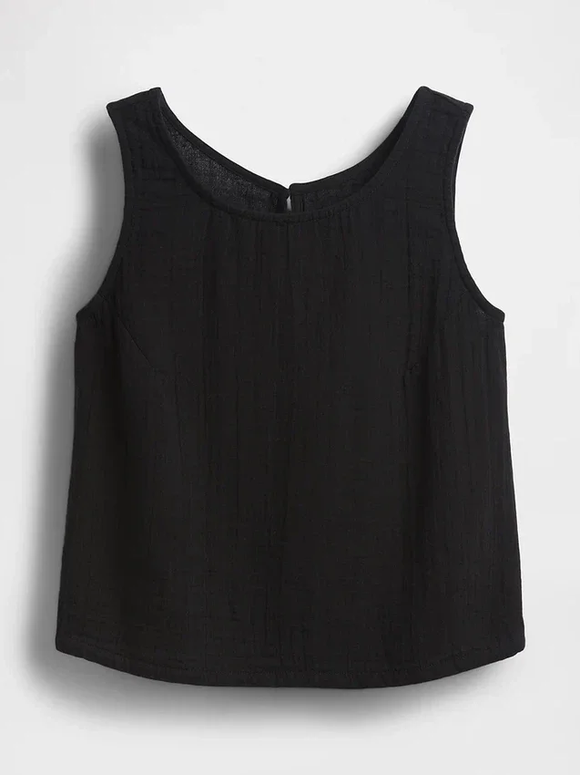 Pamuklu Gazlı Bez Racer Şekilli Tank Top