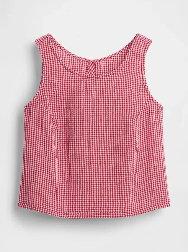 Pamuklu Gazlı Bez Racer Şekilli Tank Top