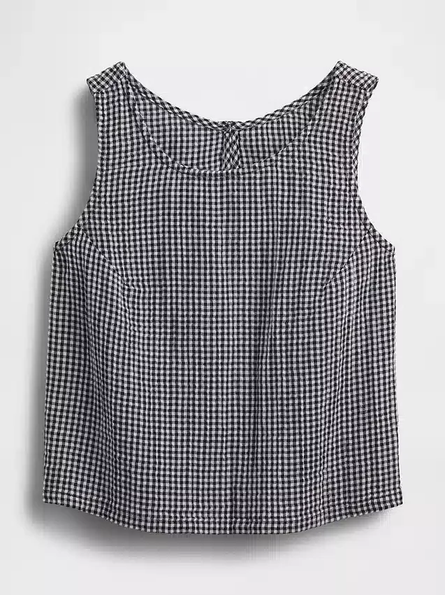 Pamuklu Gazlı Bez Racer Şekilli Tank Top