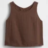 Pamuklu Gazlı Bez Racer Şekilli Tank Top